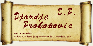 Đorđe Prokopović vizit kartica